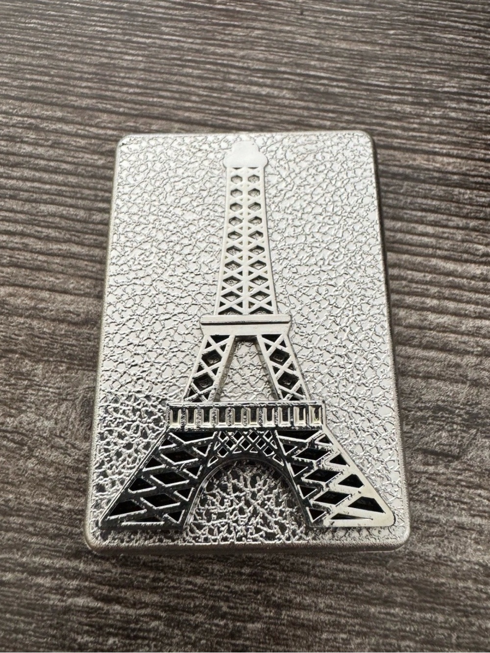 Silver Tone Eiffel Tower compact 2 sided mirror